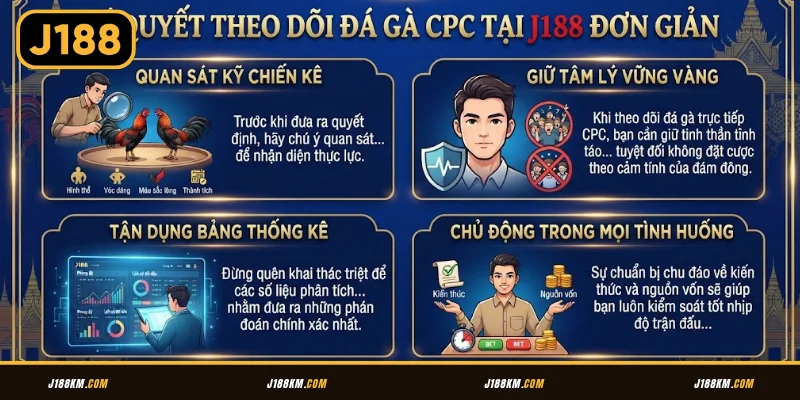 Bí quyết theo dõi đá gà CPC tại J188 đơn giản