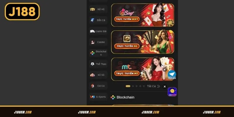 J188 có hệ thống các mục game đa dạng