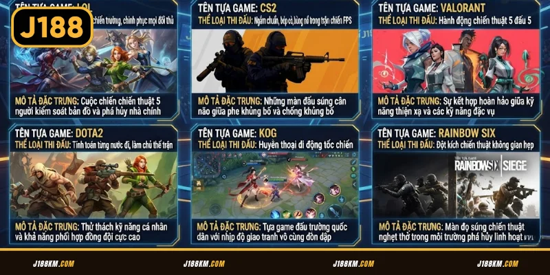 Top game thể thao điện tử hot tại J188